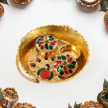 Peacock Meenakari Pooja Tray - (1 Pc)