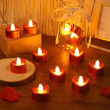 Heart Shaped Led Tea Light Candles (Mix Color  12 Pc)