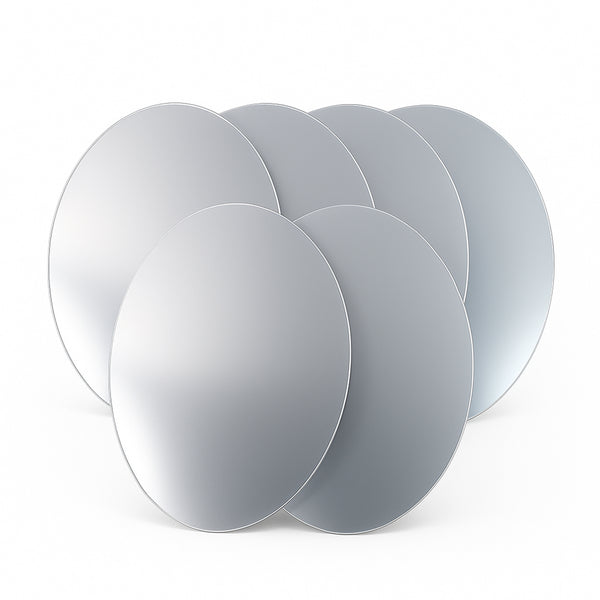 Elegant Oval Frameless Wall Mirror For Home  Office Decor (6 Pc)