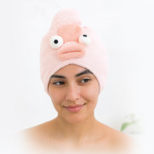 Soft Microfiber Cartoon Design Hair Drying Towel Wrap With Button Closure (1 Pc)