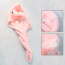 Soft Microfiber Cartoon Design Hair Drying Towel Wrap With Button Closure (1 Pc)