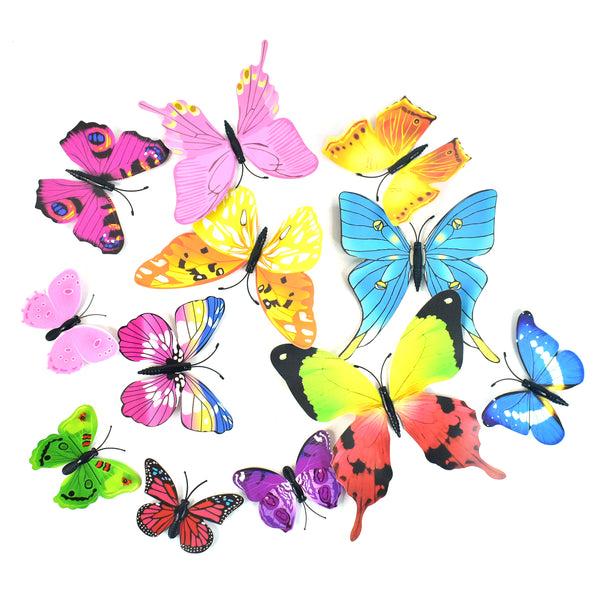 Decorative Colorful Butterfly Wall Stickers (12 Pc  Set)
