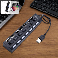 6994 Usb Splitter Multi Port Usb 2.0 Hub 7 Port With Independent Onoff Switch And Led Indicators Usb A Port Data Hub Suitable For Pc Computer Keyboard Laptop Mobile Hdd Flash Drive Camera Etc