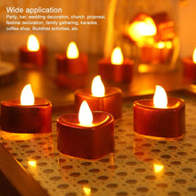Heart Shaped Led Tea Light Candles (Mix Color  12 Pc)