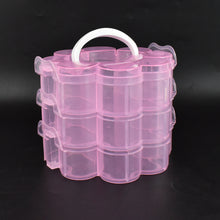 3-layer Transparent Plastic Flower-shaped Storage Box With 9 Grids