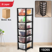 6-layer Modular Plastic Drawer Storage Cabinet