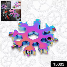 Durable  Portable 18 In 1 Snowflake Multi-tool Snowflake Bottle Opener Flat Phillips Screwdriver Kit Wrench