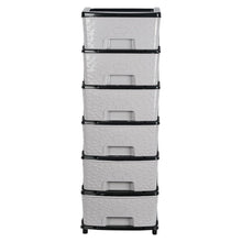 6-layer Heavy-duty Plastic Drawer Organizer Cabinet With Stone Texture Drawers