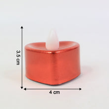 Heart Shaped Led Tea Light Candles (Mix Color  12 Pc)