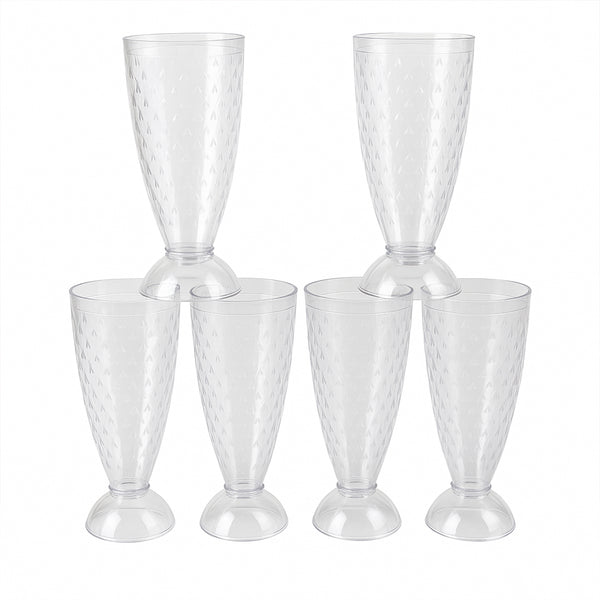 Supermom Transparent Plastic Milkshake Glass Set (400ml  6 Pc)