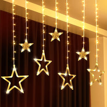 3385 12 Stars Led Curtain String Lights With 8 Flashing Modes For Home Decoration Diwali  Wedding Led Christmas Light Indoor And Outdoor Light Festival Decoration  (Warm White)