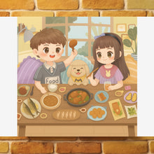 Cartoon-themed Food Table Wall Poster 90x30 Cm (1 Pc)