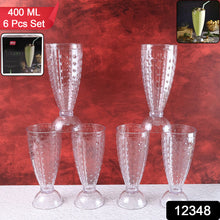 Supermom Transparent Plastic Milkshake Glass Set (400ml  6 Pc)