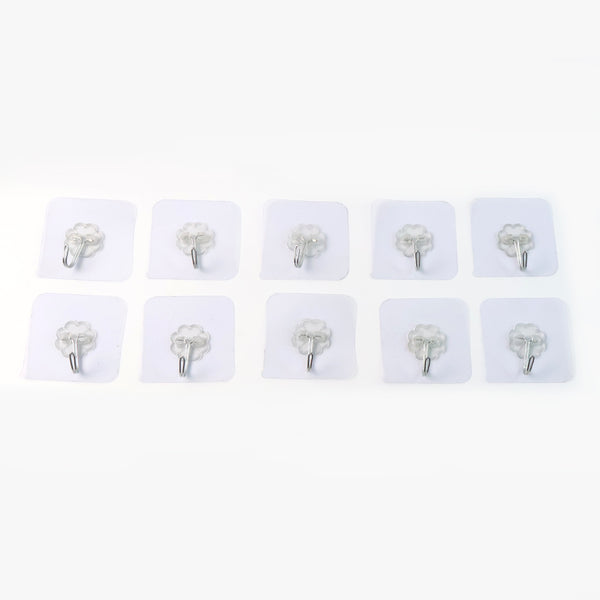 Heavy Duty Flower Adhesive Wall Hooks - (10 Pc  Set)
