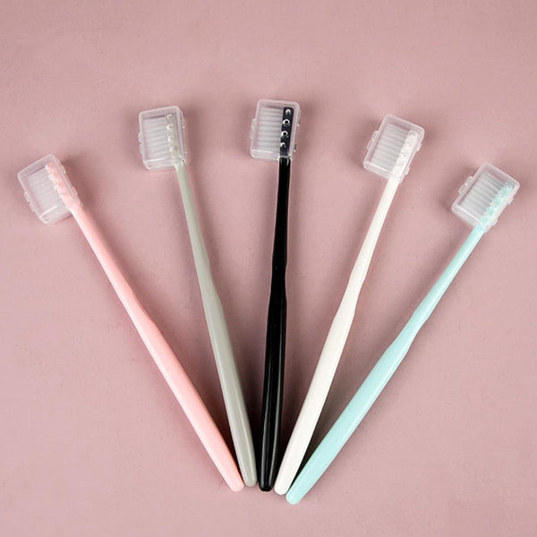Kids Adults Ultra Soft-bristled Toothbrush With Cover (10 Pcs Set)