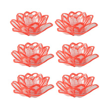 Set Of 6 Lotus Shaped Led Flameless Decorative Candles