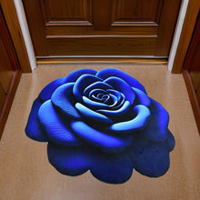 Rose Shaped Anti-slip Velvet Floor Mat - (1 Pc)