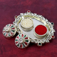 Meenakari Rolichawal Pooja Thali -  (1 Pc  Mix Design)