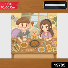Cartoon-themed Food Table Wall Poster 90x30 Cm (1 Pc)