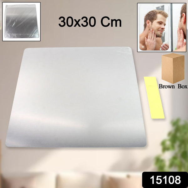 Plastic Square 3d Mirror Wall Stickers (1 Pc  30x30 Cm)