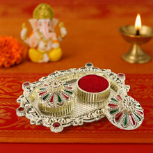 Meenakari Rolichawal Pooja Thali -  (1 Pc  Mix Design)